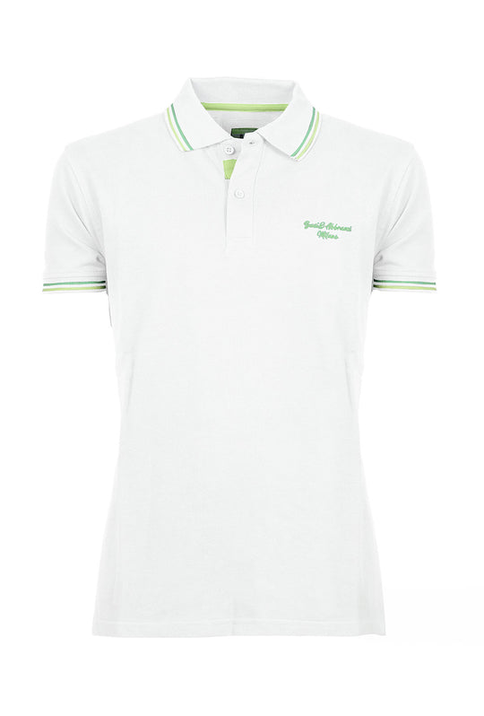 Polo Uomo Baci&Abbracci in Piquet Contrasti Fluo Maglia mezza manica Dresserd - BIANCO