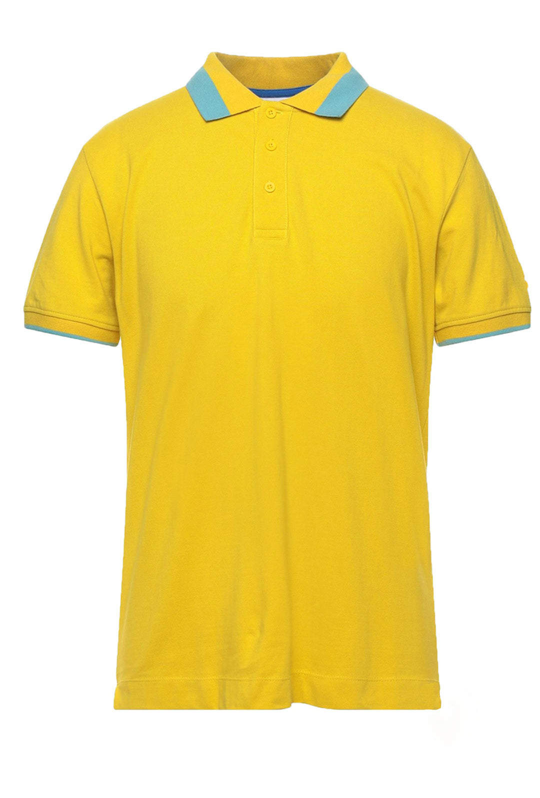 Polo uomo INVICTA mezza manica cotone Piquet Contrasto collo Maglie Dresserd - GIALLO