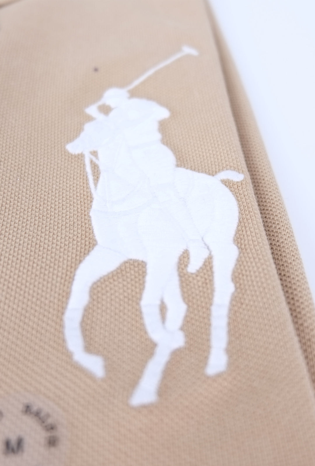 Polo uomo Ralph Lauren Big Pony Custom Slim Fit mezza manica- BEIGE