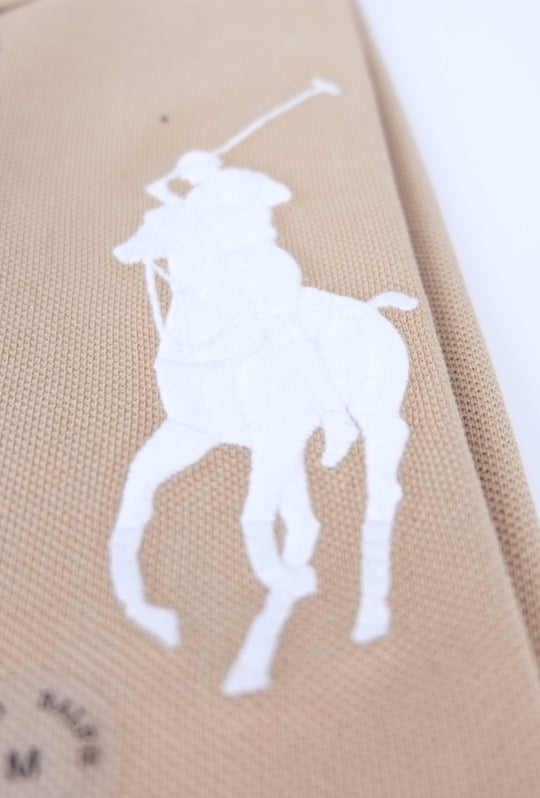 Polo uomo Ralph Lauren Big Pony Custom Slim Fit mezza manica- BEIGE