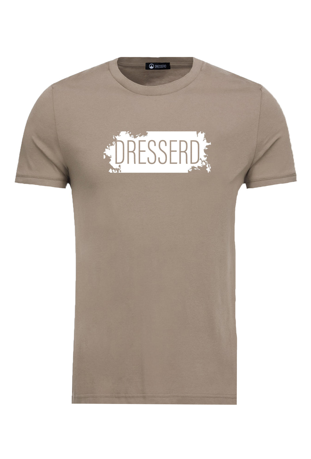 T-Shirt Uomo Dresserd Stampo sul petto 100% Cotone Regular Fit Maglietta uomo - BEIGE