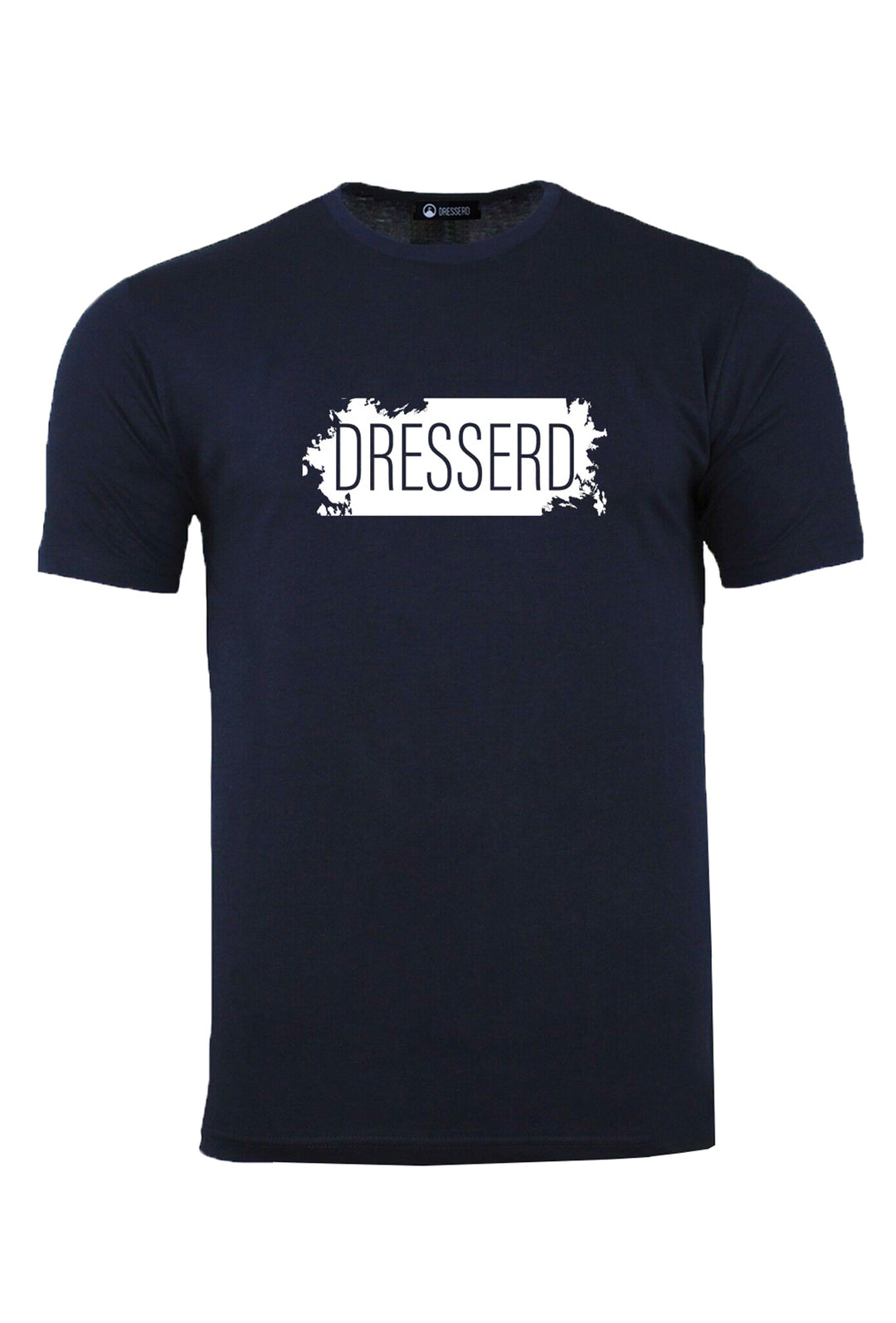 T-Shirt Uomo Dresserd Stampo sul petto 100% Cotone Regular Fit Maglietta uomo - BLU