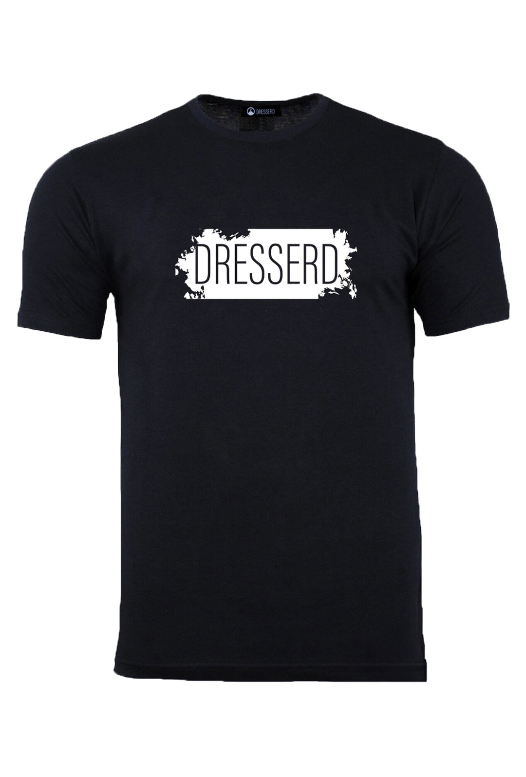 T-Shirt Uomo Dresserd Stampo sul petto 100% Cotone Regular Fit Maglietta uomo - NERO