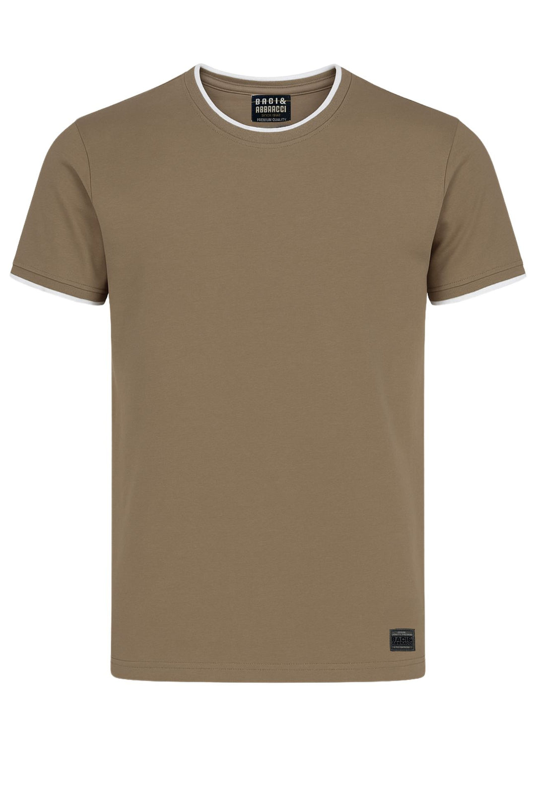 T-Shirt Uomo Baci & Abbracci in cotone premium Tinta Unita - FANGO