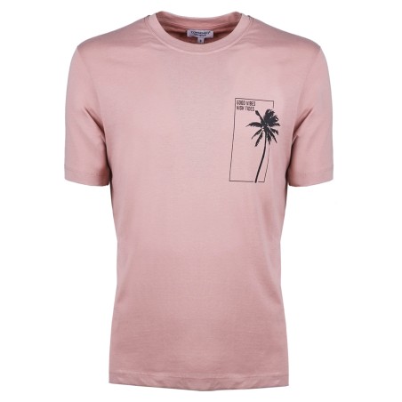 T-Shirt Uomo girocollo con palme in puro cotone