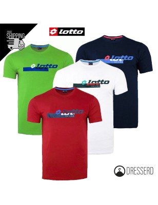 T-Shirt Uomo LOTTO Girocollo cotone stampo sul petto Maglia mezza manica dresserd