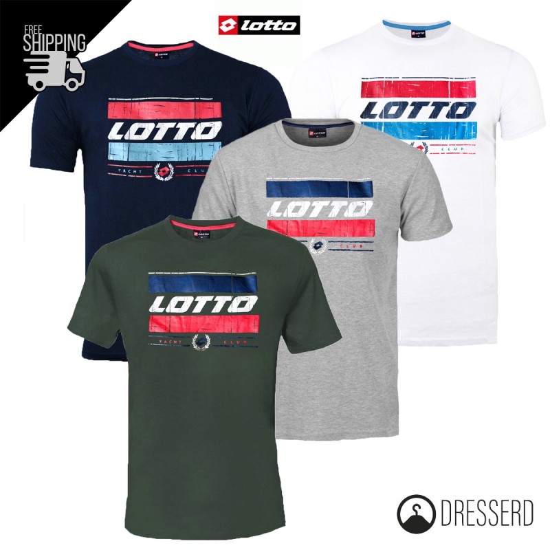 T-Shirt Uomo LOTTO maglia mezza manica Stampo sul petto Girocollo Mezza manica Dresserd