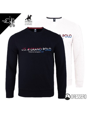 Felpa Uomo U.S. Grand polo equipment & apparel Chiusa felpata Girocollo con ricamo sul petto, Felpe dresserd