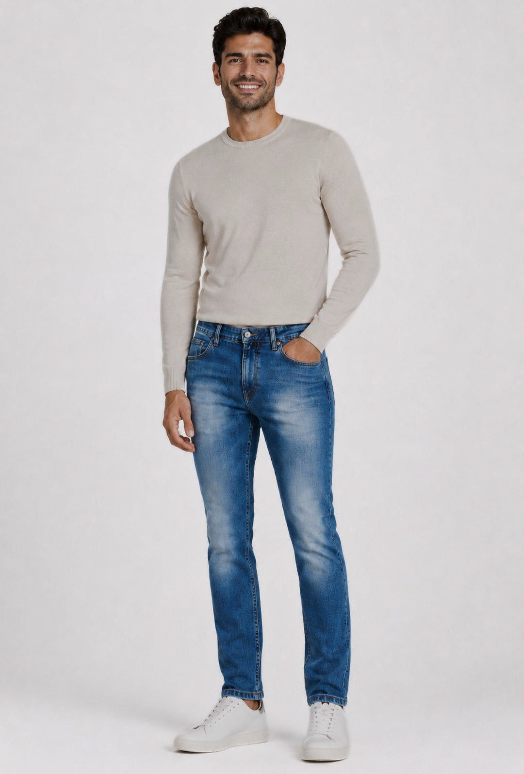 Pantalone Jeans Uomo Slim Fit Bottega Napoletana- LAVAGGIO SBIANCATO