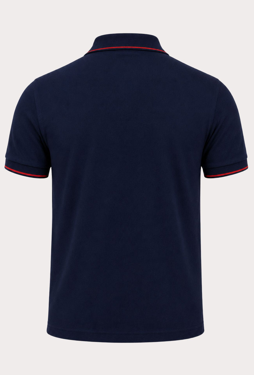 Polo Uomo BEVERLY HILLS POLO CLUB in Cotone Piquet 100% colletto righino rosso – BLU