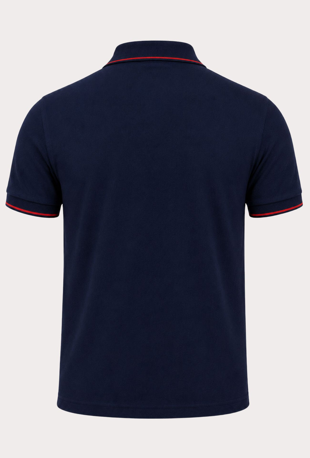 Polo Uomo BEVERLY HILLS POLO CLUB in Cotone Piquet 100% colletto righino rosso – BLU