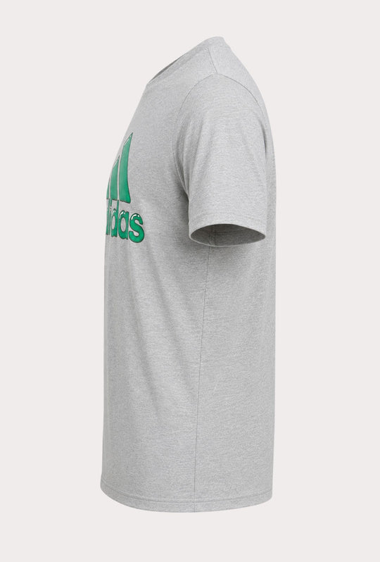 T- shirt Uomo ADIDAS maxi logo centrale stampato - GRIGIO