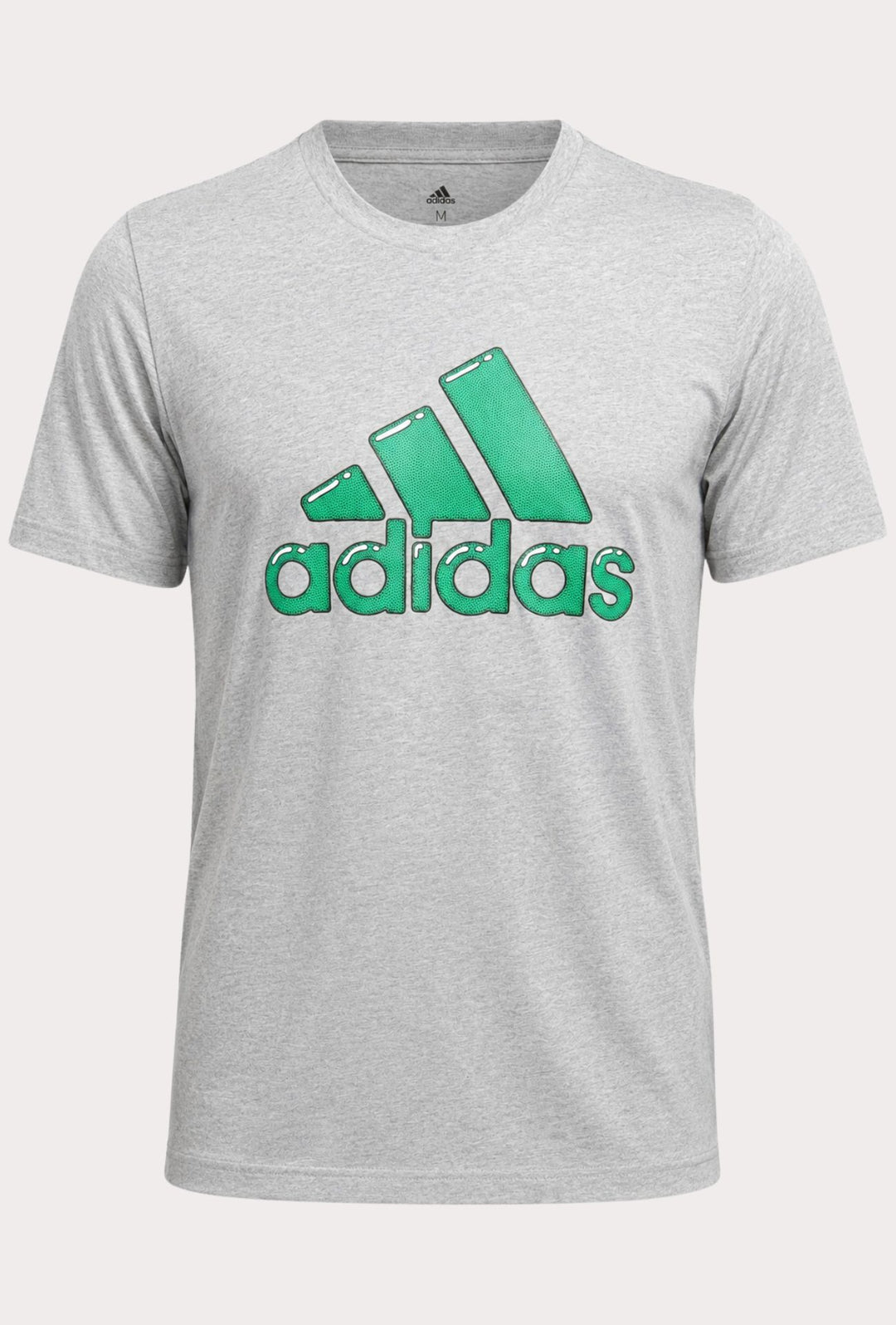 T- shirt Uomo ADIDAS maxi logo centrale stampato - GRIGIO