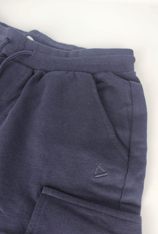 Bermuda Uomo  in Tuta 100% Cotone CLOSE UP con Tasconi Laterali- BLU NAVY