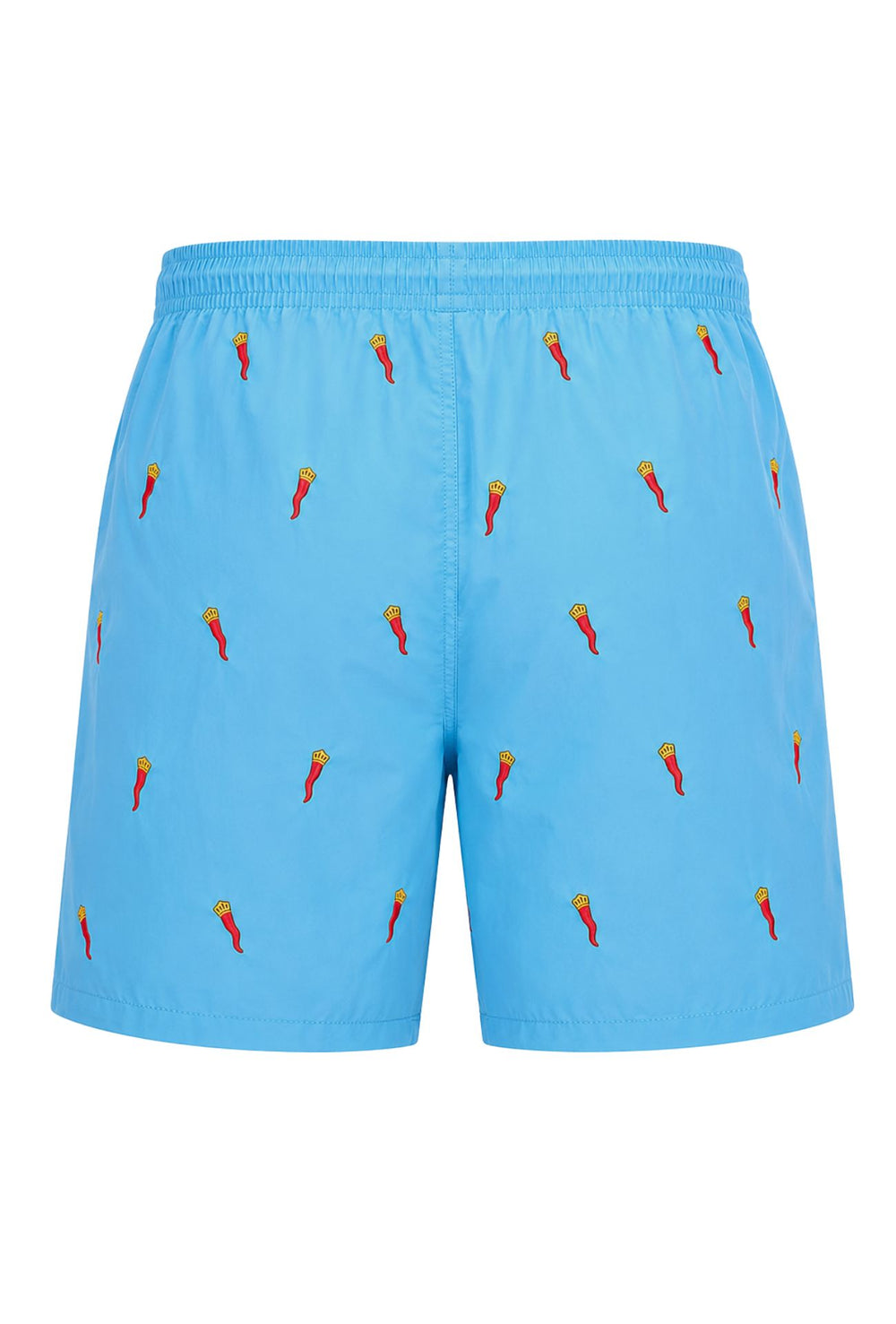 Costume da Bagno Uomo Dresserd  Ricamo Corno Portafortuna Napoletano -CELESTE