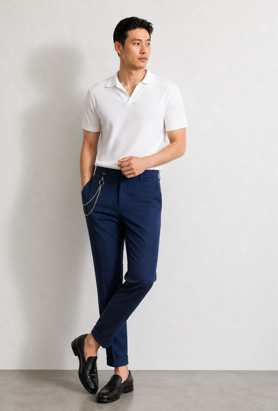 Pantalone uomo slim fit in viscosa DRESSERD - BLU