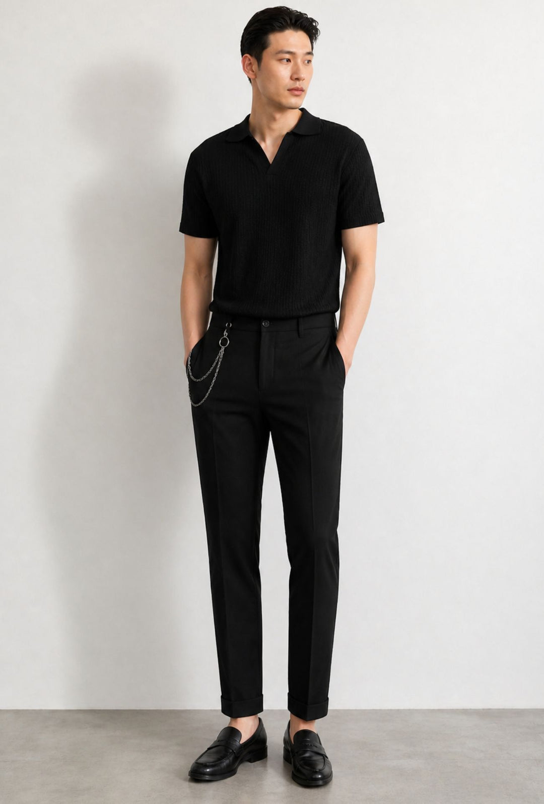 Pantalone uomo slim fit in viscosa DRESSERD - NERO