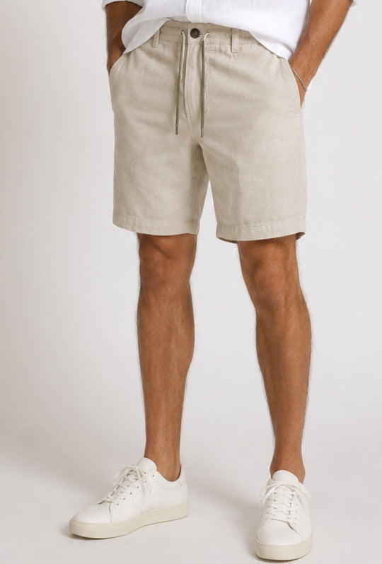 Bermuda Uomo Chino REKUAIT in  Lino e  Viscosa – BEIGE