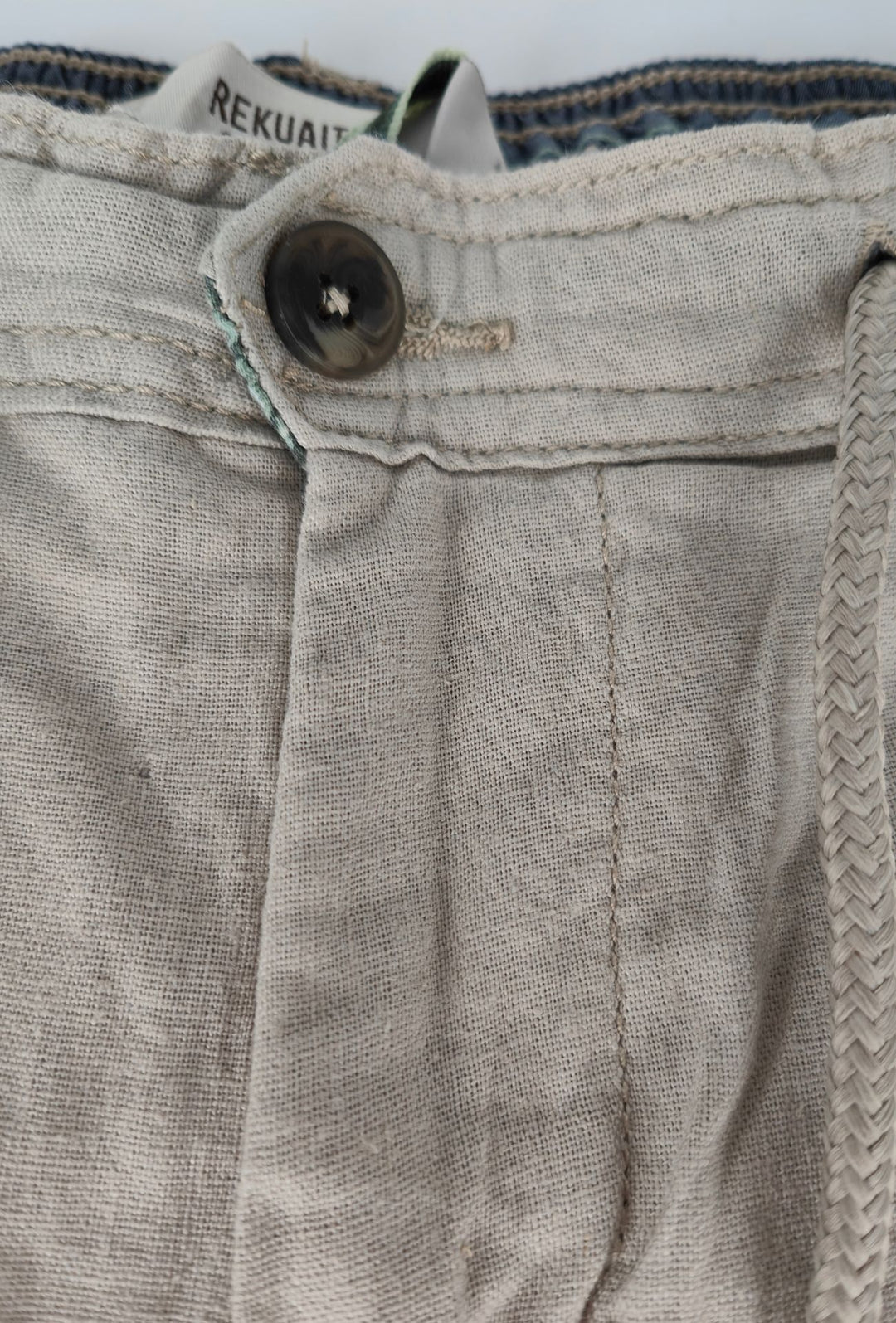 Bermuda Uomo Chino REKUAIT in  Lino e  Viscosa – BEIGE