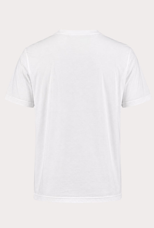T-Shirt Uomo P-CLUB  100% Cotone con Stampa Skyline e Ricamo  Regular Fit- BIANCO