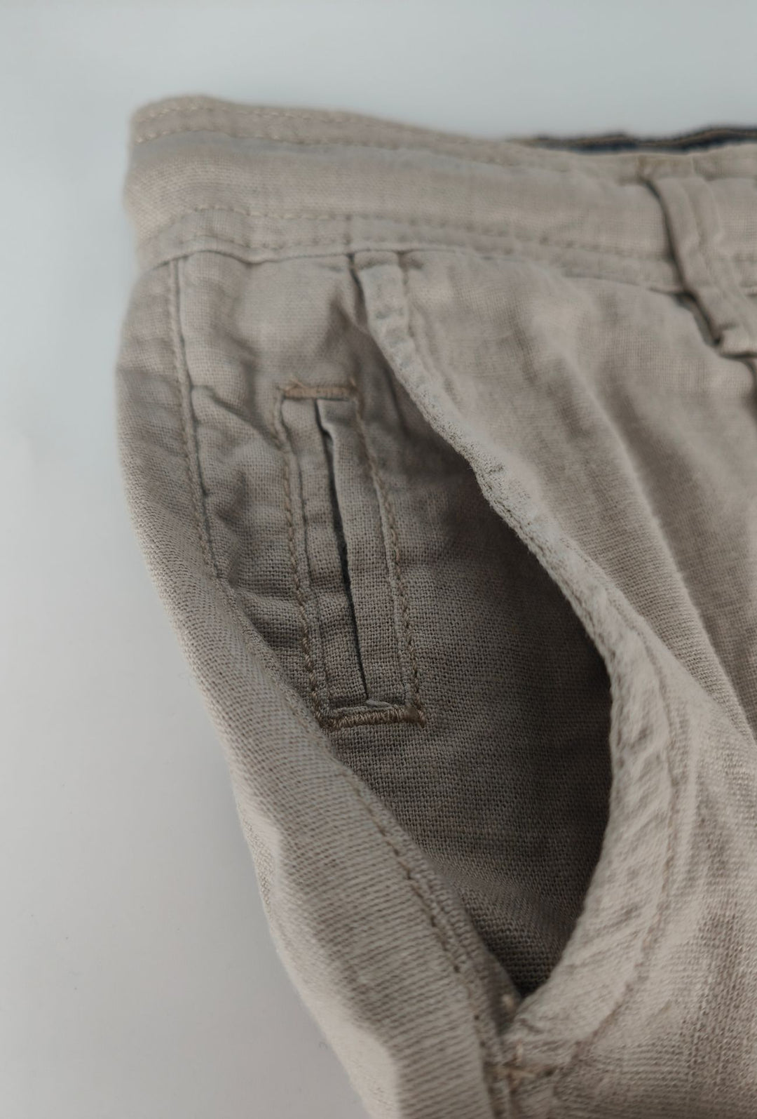 Bermuda Uomo Chino REKUAIT in  Lino e  Viscosa – BEIGE