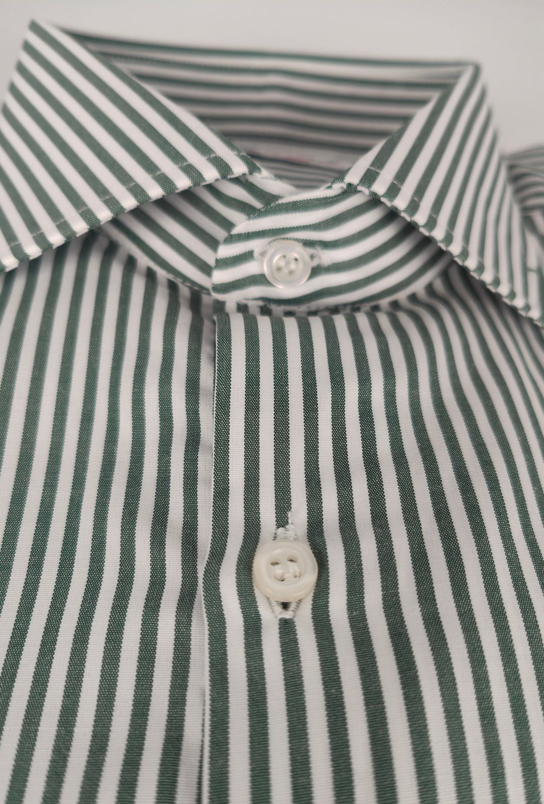Camicia uomo manica lunga a righe 100% cotone made in italy - VERDE