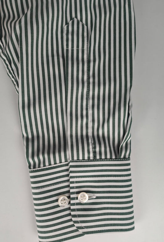 Camicia uomo manica lunga a righe 100% cotone made in italy - VERDE