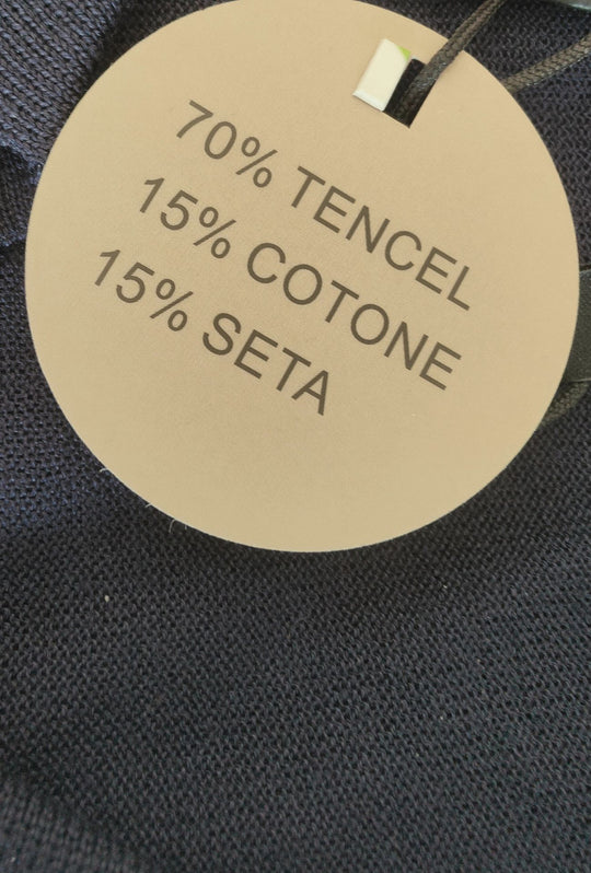 Polo Uomo in Tencel, Seta e Cotone DRESSERD- BLU NAVY