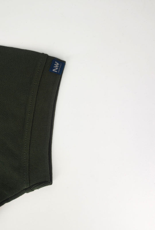 Polo Uomo NORWAY mezza manica 100% Cotone Tinta Unita - VERDE ARMY