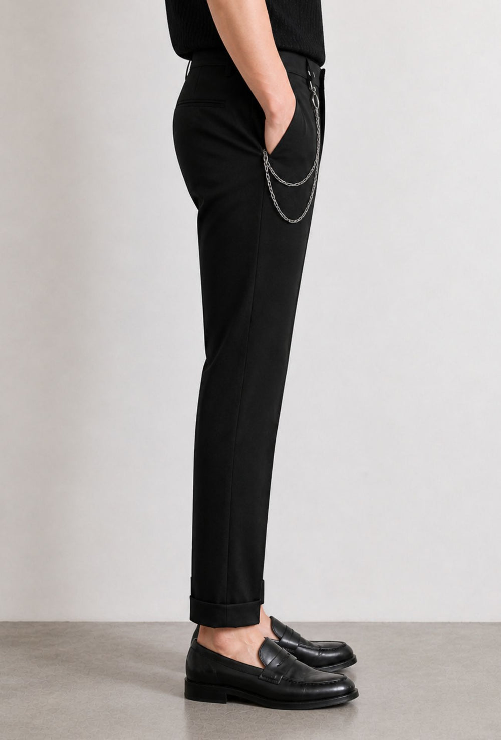 Pantalone uomo slim fit in viscosa DRESSERD - NERO