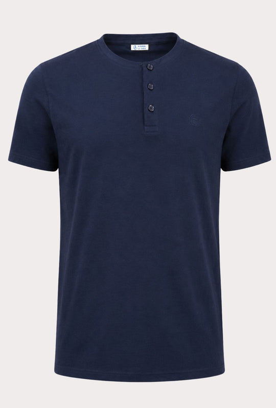 T-shirt Uomo Collo Serafino Aleandro La Corte - BLU NAVY