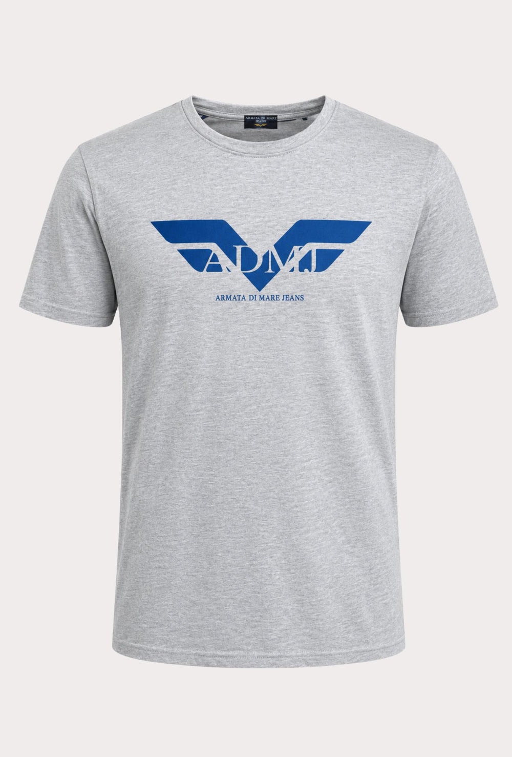 T- Shirt uomo ARMATA DI MARE  con logo centrale 100% cotone- GRIGIO