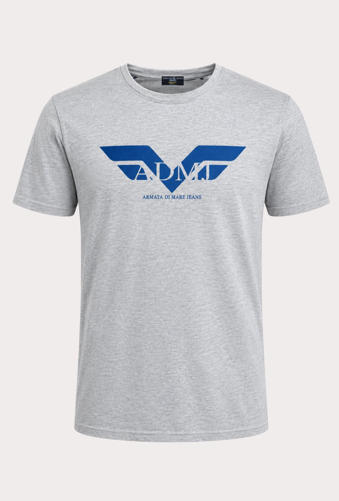 T- Shirt uomo ARMATA DI MARE  con logo centrale 100% cotone- GRIGIO