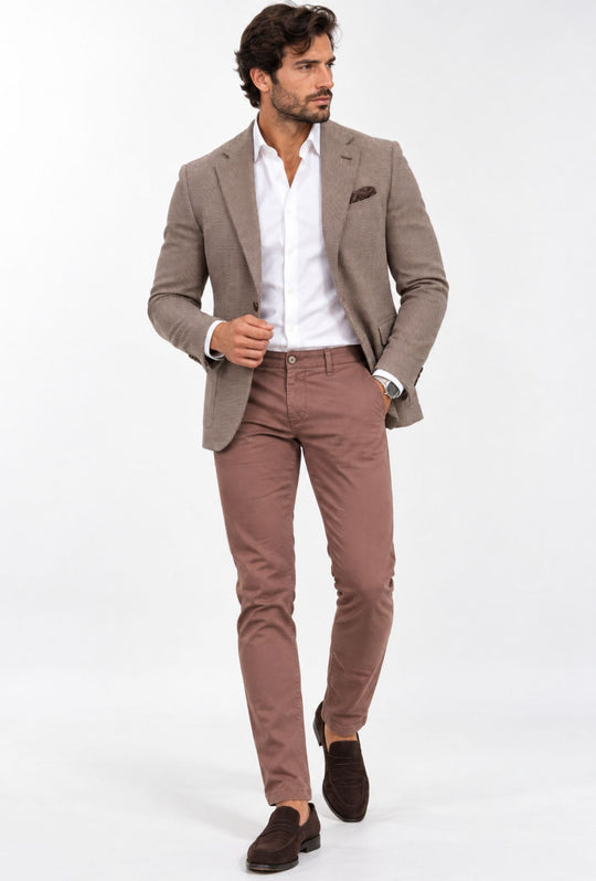 Pantalone Uomo Gamba Stretta Tasca America Invernale Pantaloni Dresserd - TEGOLA