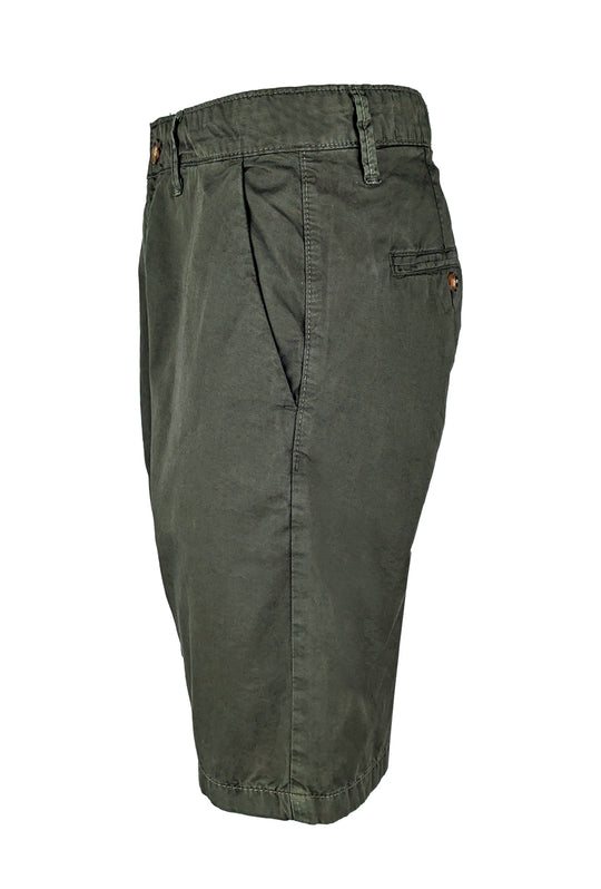 Bermuda Uomo RIFLE in cotone tasca america - VERDE MILITARE