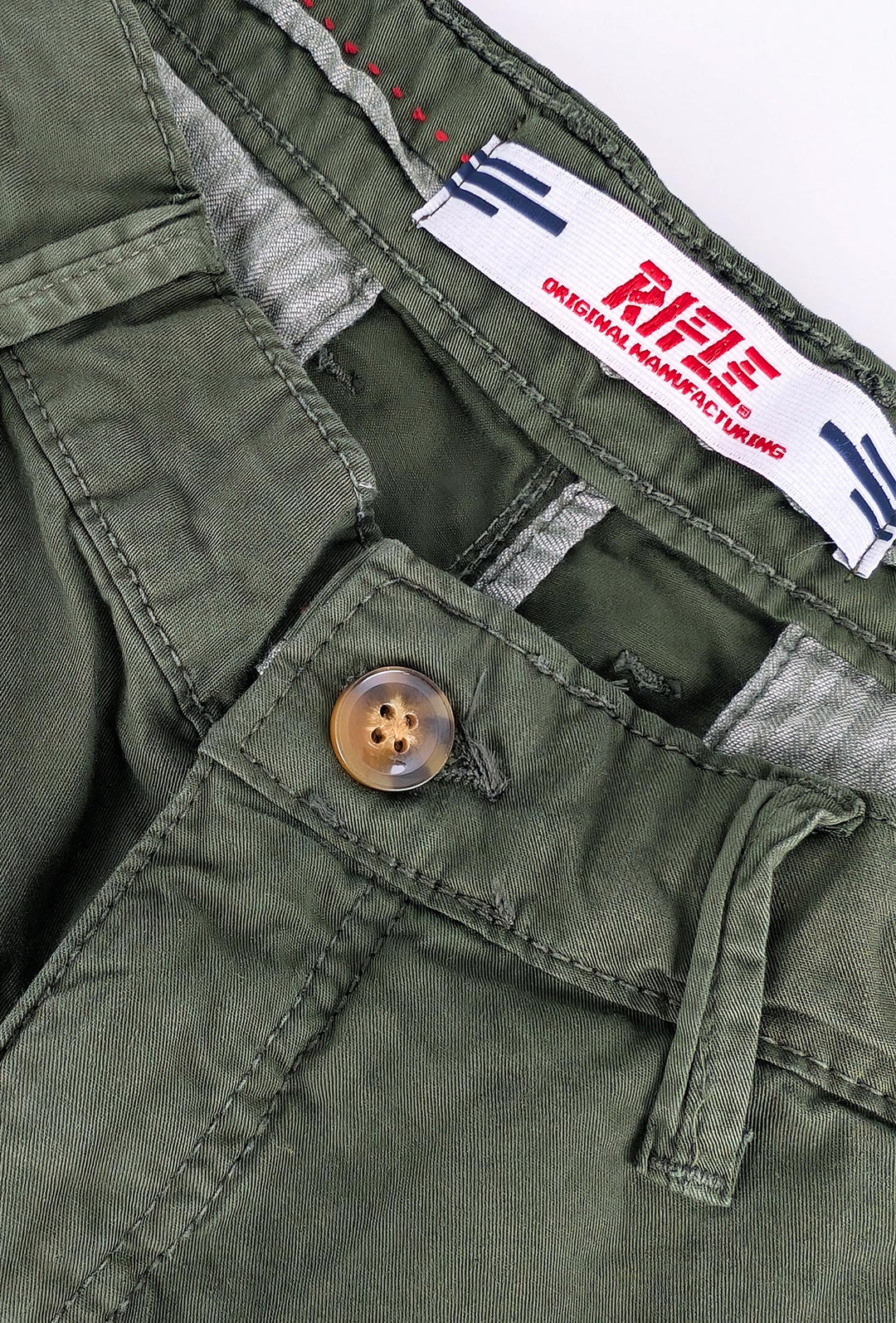 Bermuda Uomo RIFLE in cotone tasca america - VERDE MILITARE