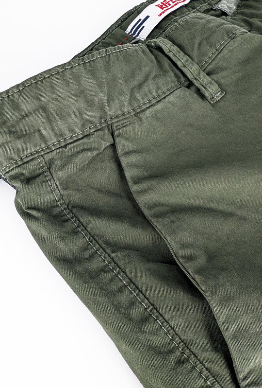 Bermuda Uomo RIFLE in cotone tasca america - VERDE MILITARE
