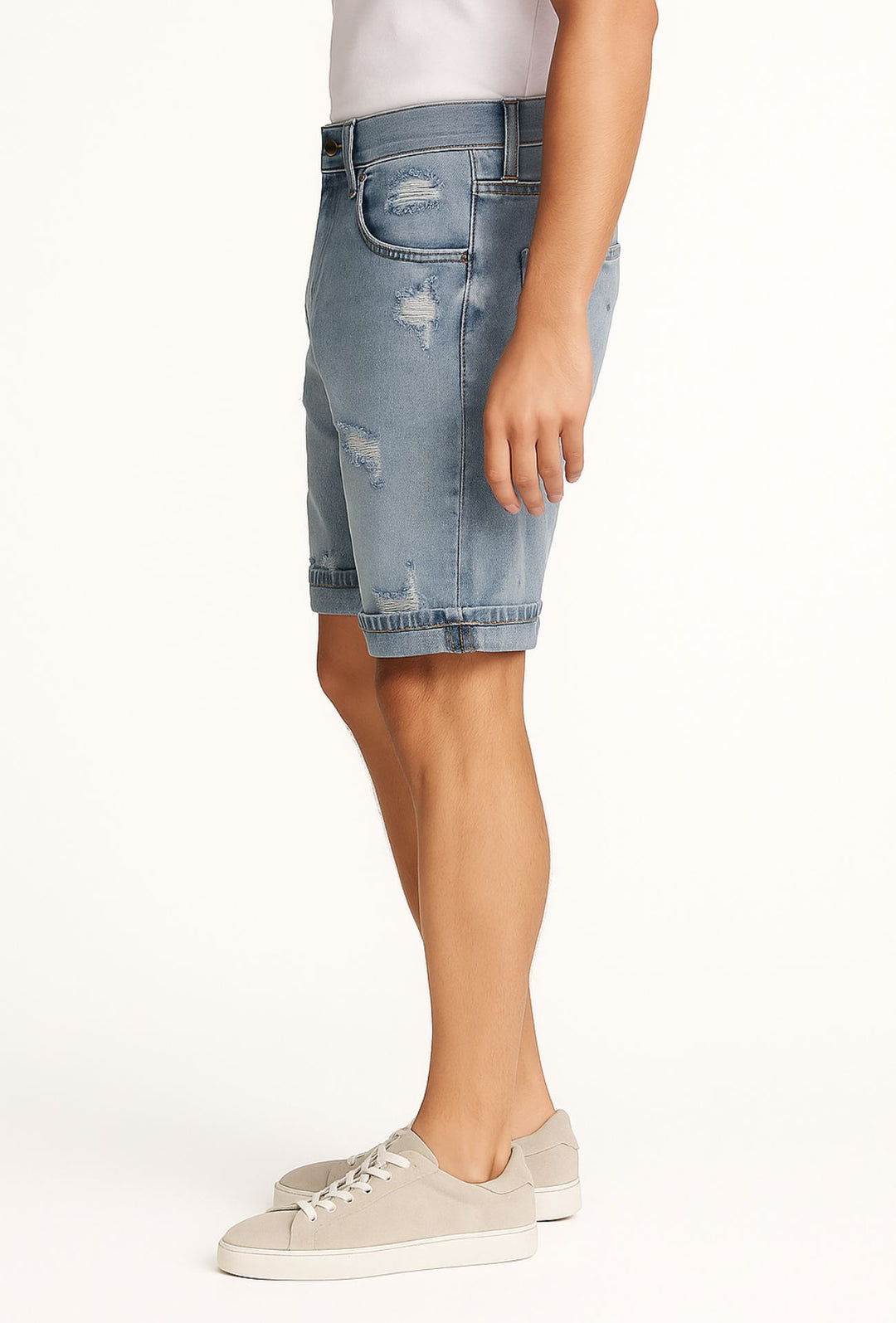 Bermuda Jeans Uomo Relax fit con strappi