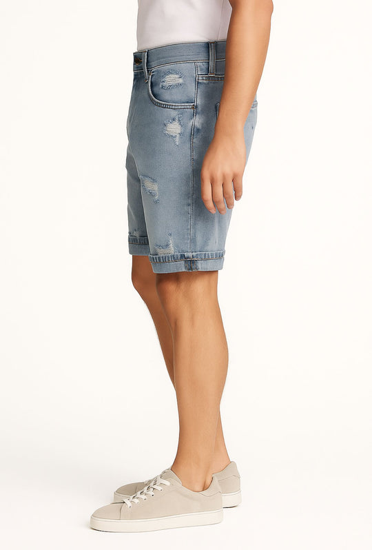 Bermuda Jeans Uomo Relax fit con strappi