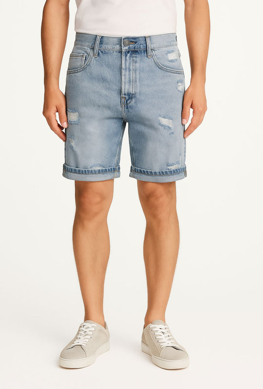Bermuda Jeans Uomo Relax fit con strappi