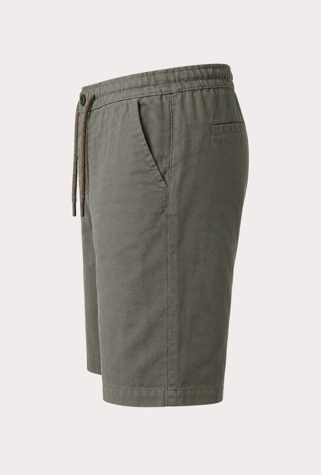 Bermuda Uomo Chino REKUAIT in  Lino e  Viscosa – VERDE OLIVA