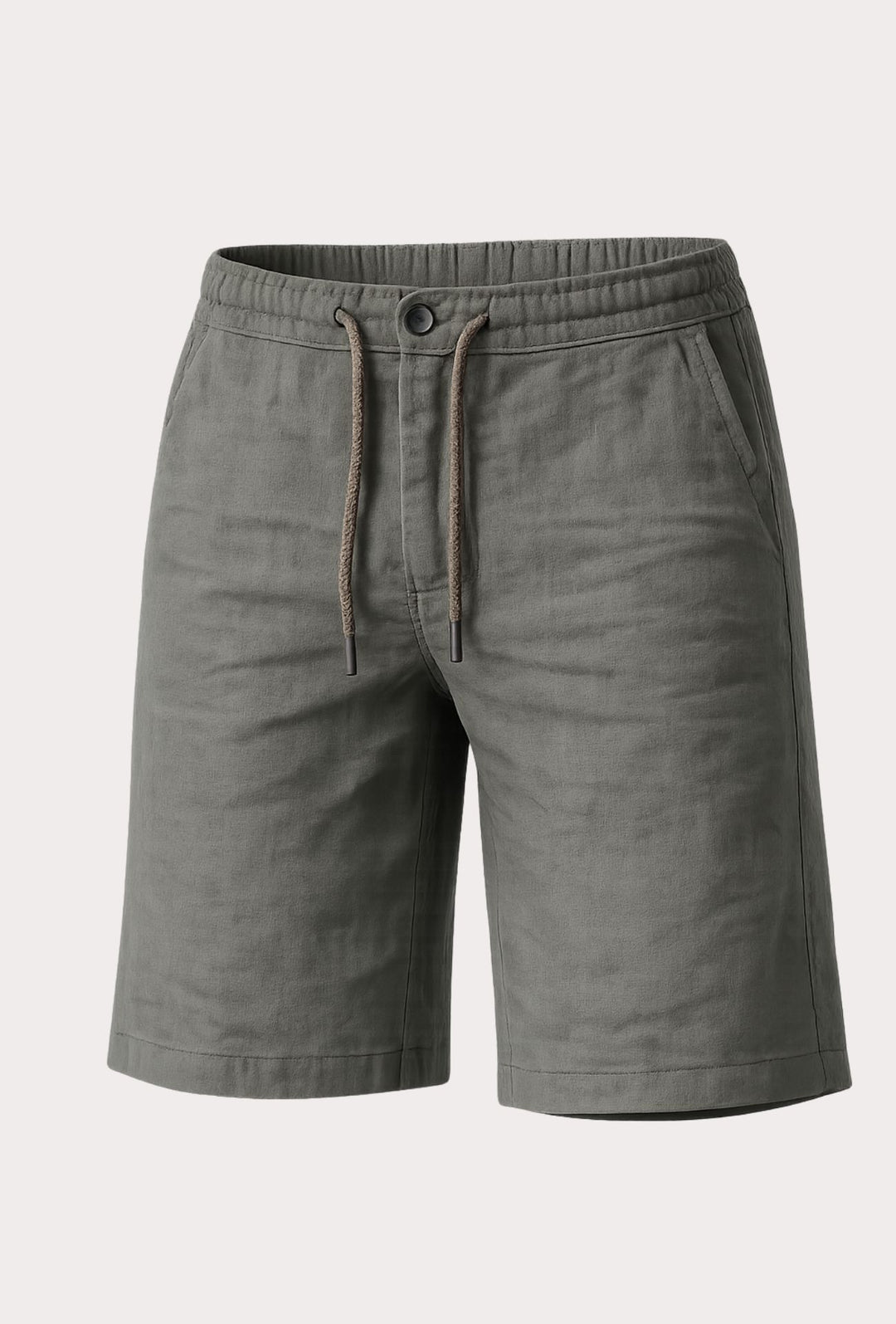 Bermuda Uomo Chino REKUAIT in  Lino e  Viscosa – VERDE OLIVA