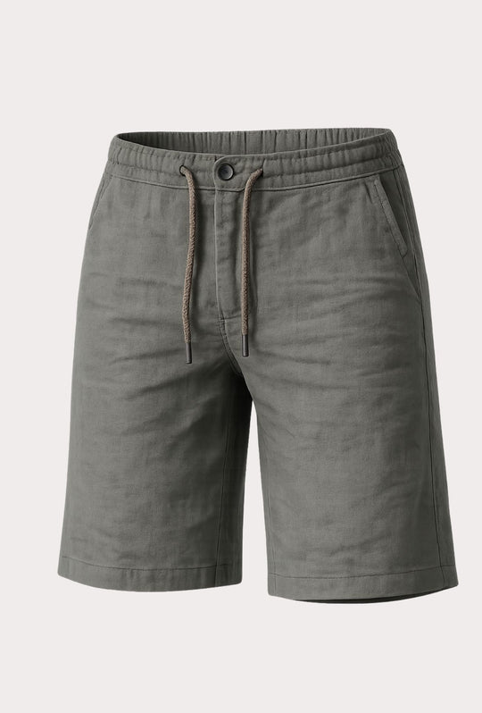 Bermuda Uomo Chino REKUAIT in  Lino e  Viscosa – VERDE OLIVA