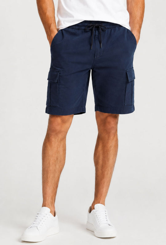 Bermuda Uomo  in Tuta 100% Cotone CLOSE UP con Tasconi Laterali- BLU NAVY