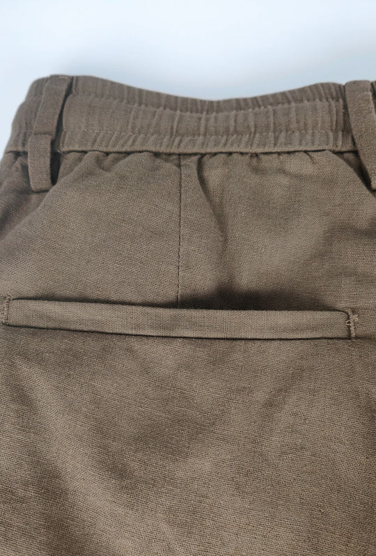 Bermuda Uomo lino e cotone DRESSERD- TABACCO