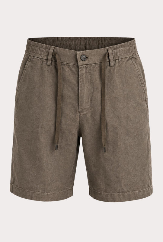 Bermuda Uomo lino e cotone DRESSERD- TABACCO