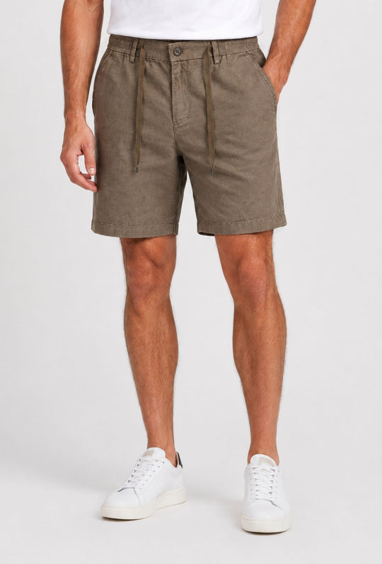 Bermuda Uomo lino e cotone DRESSERD- TABACCO