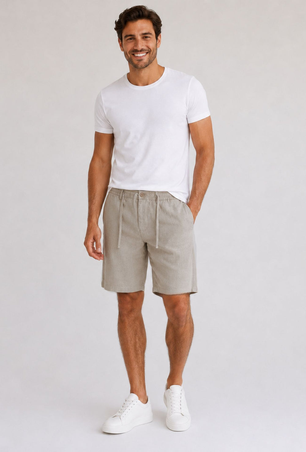 Bermuda Uomo lino e cotone DRESSERD- BEIGE