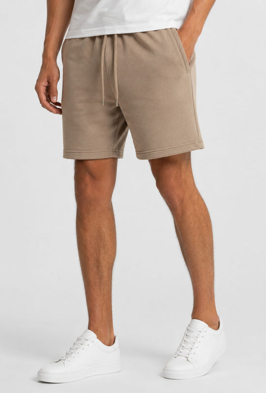 Bermuda Uomo in cotone felpato leggero non garzato DRESSERD- BEIGE