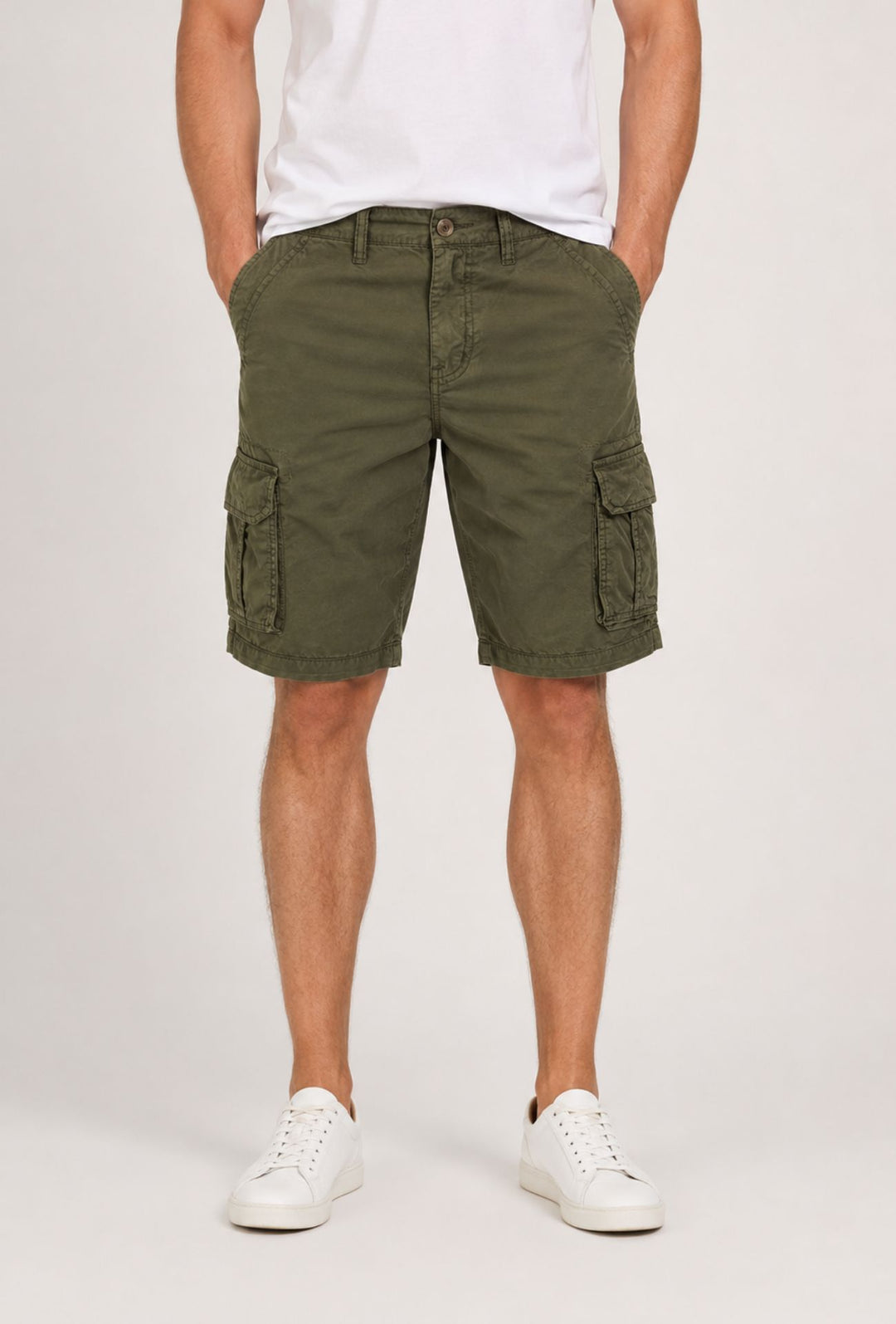 Bermuda Cargo uomo Pantaloncino Dresserd con tasconi laterali - VERDE MILITARE